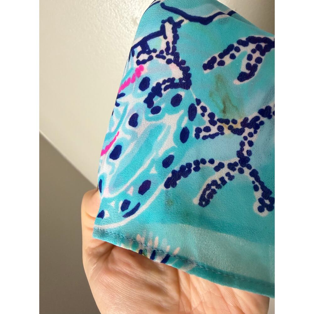 Lilly Pulitzer Blue Maxi Dress Beach Vacation Tropical Nautical - Picture 16 of 16
